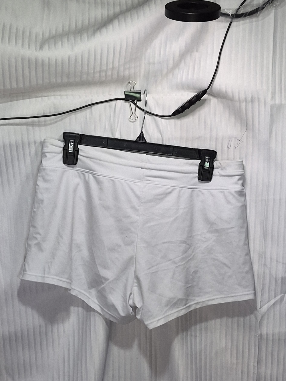 Women’s White Athletic Drawstring Layered Shorts-ChinFun Large NWT - Picture 2 of 6